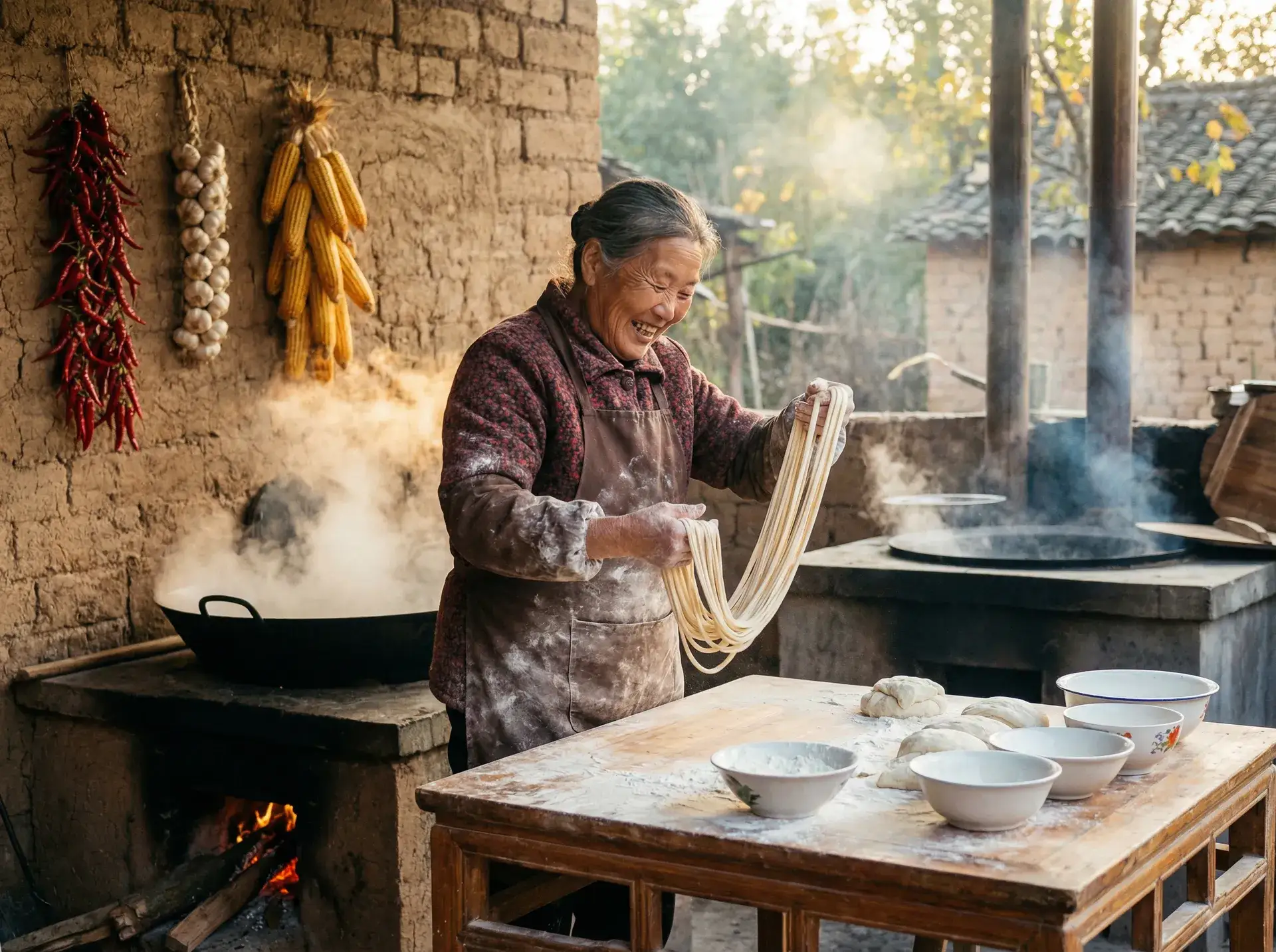 农家大嫂手擀面 - qq免费电影 乡村美食